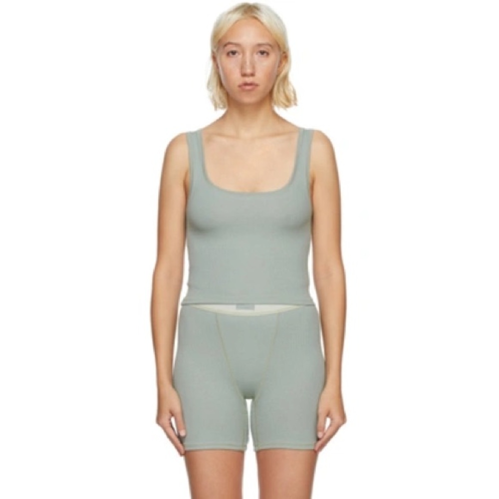 Skims Cotton Rib Tank (M) and Boxer (XS) - mineral